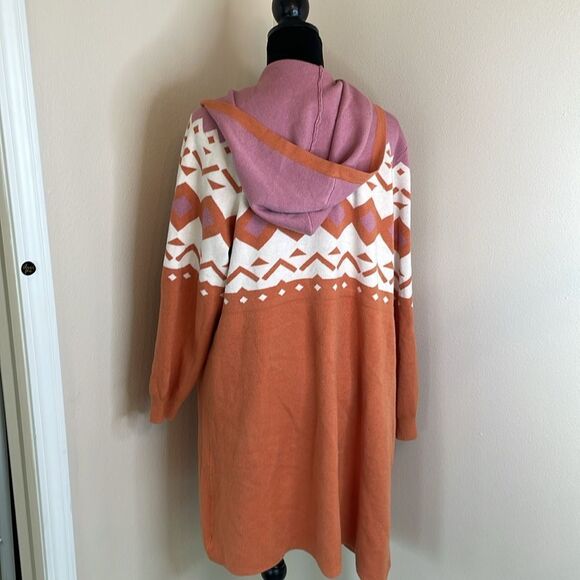 Torrid orange Aztec cardigan sweater - Picture 6 of 12